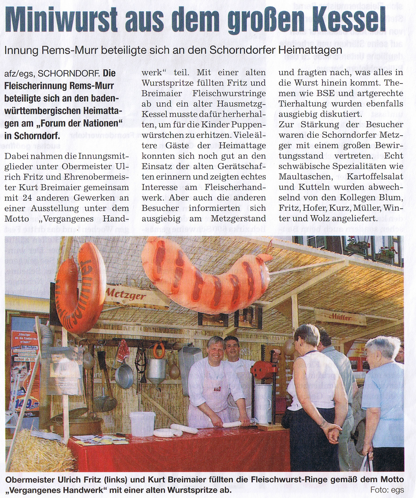 Zeitungsartikel vom 20.07.2005